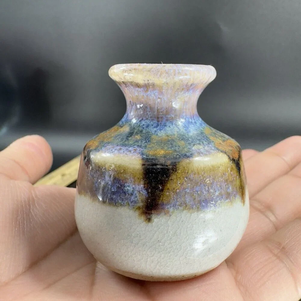 Hand‎ Made Pottery Oil Diffuser Bird Stopper Lid Stoneware Artist Signed Vintage